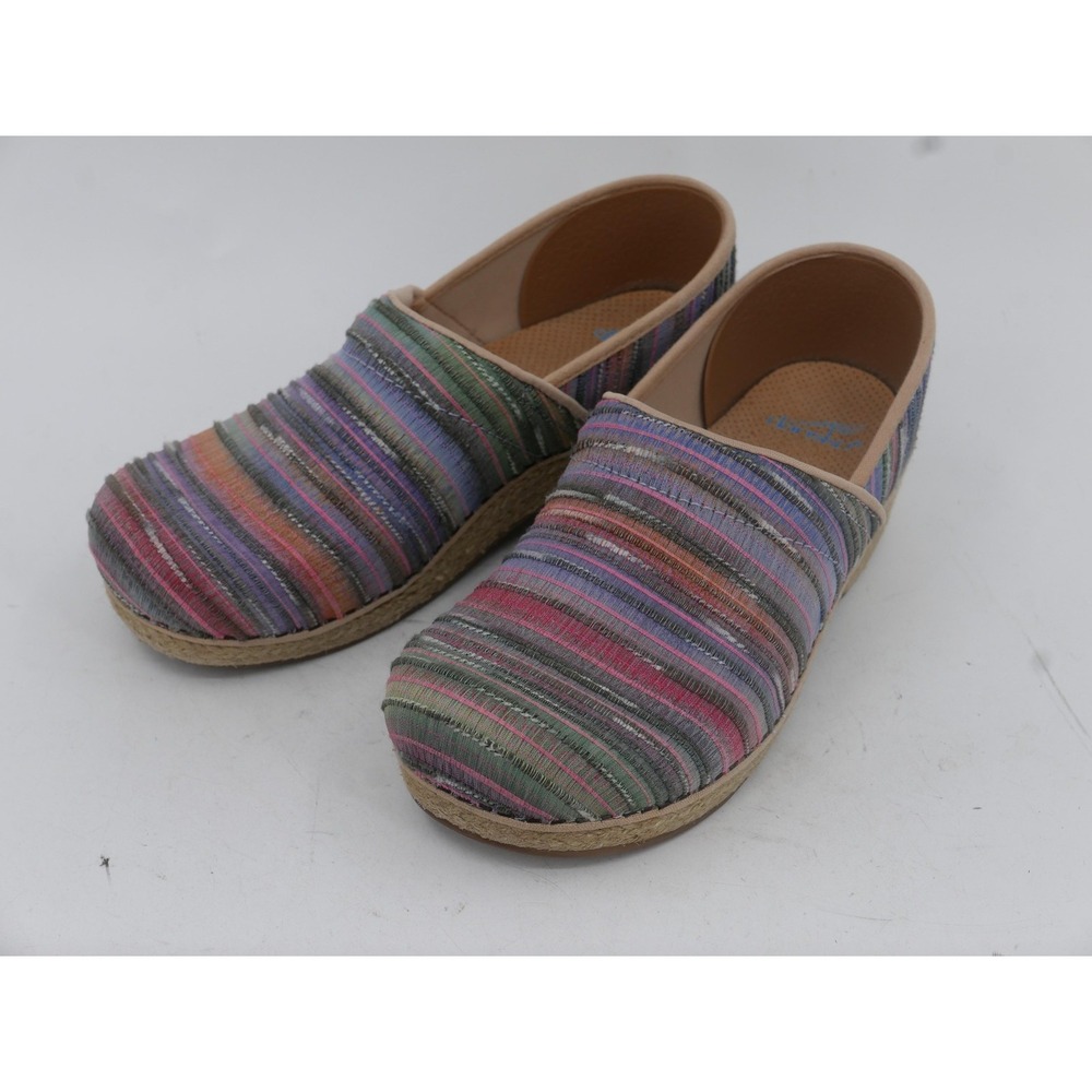 Dansko Clogs Shoes Multicolor Woven Stripe Slip On Comfort Women's Size 41 10.5
